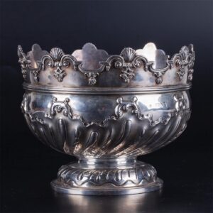 Antique silver candy dish with a carved edging — image 2