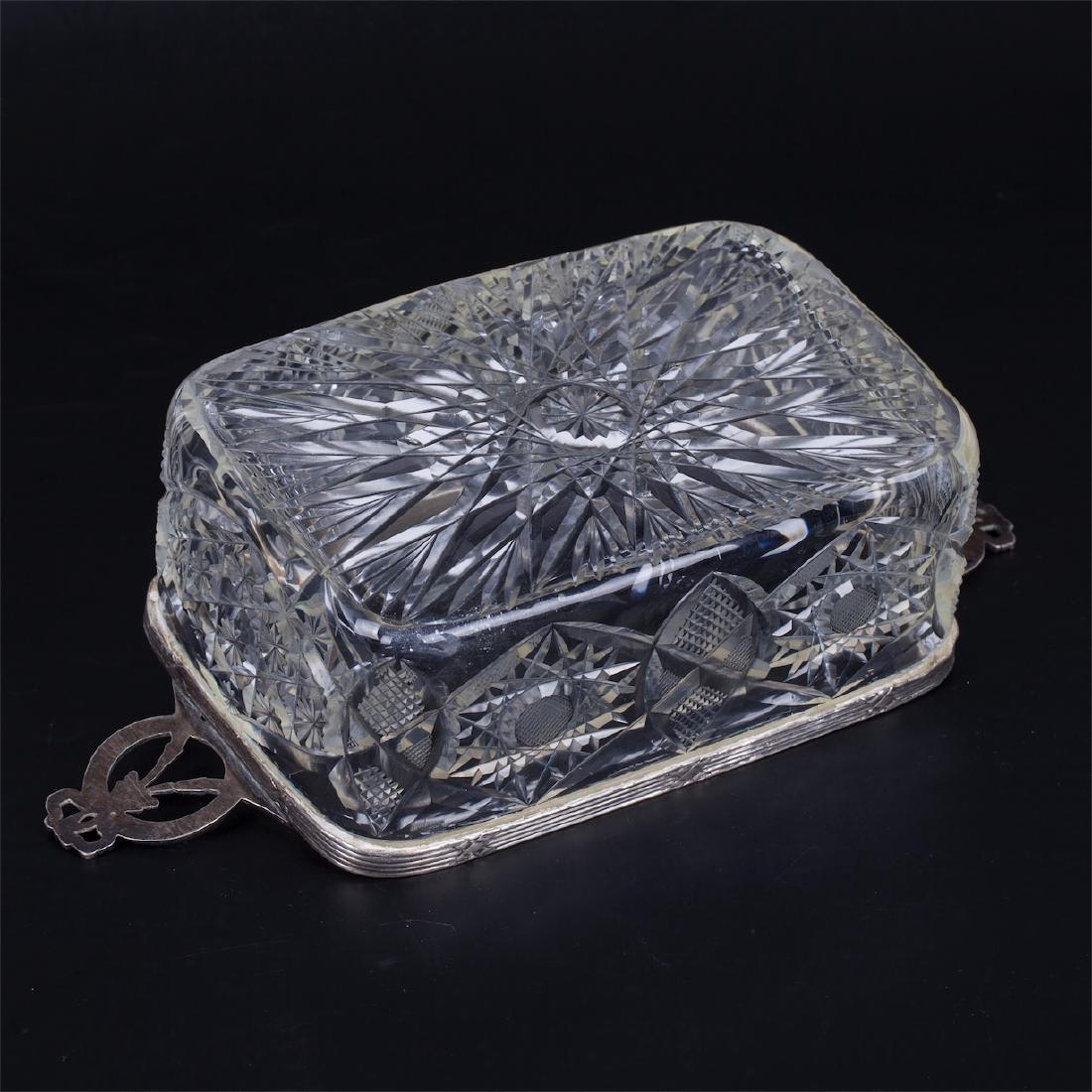 Russian imperial cut-glass bowl with silver — image 3