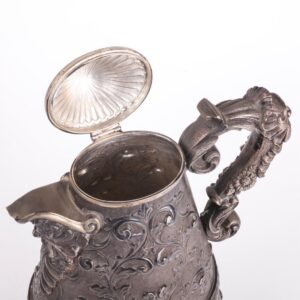 Antique silver water jug on legs — image 6