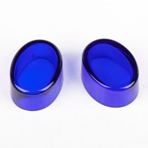 A pair of antique silver mounted blue glass salt — image 4
