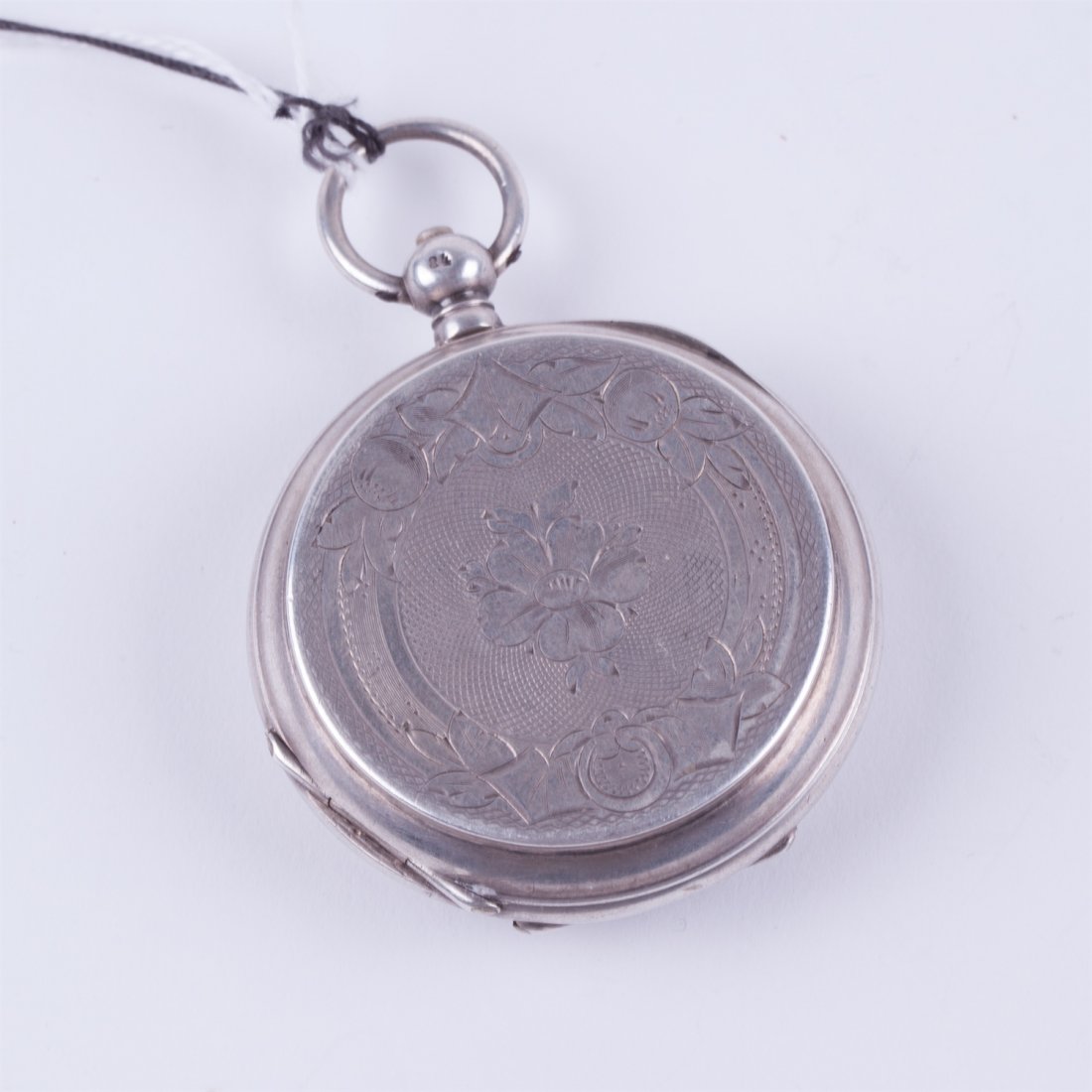 Hunting case silver pocket watch "Perret & Fils" — image 2