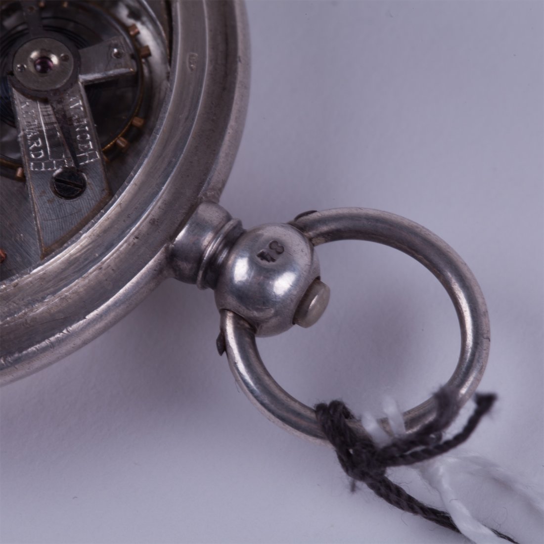 Hunting case silver pocket watch "Perret & Fils" — image 5