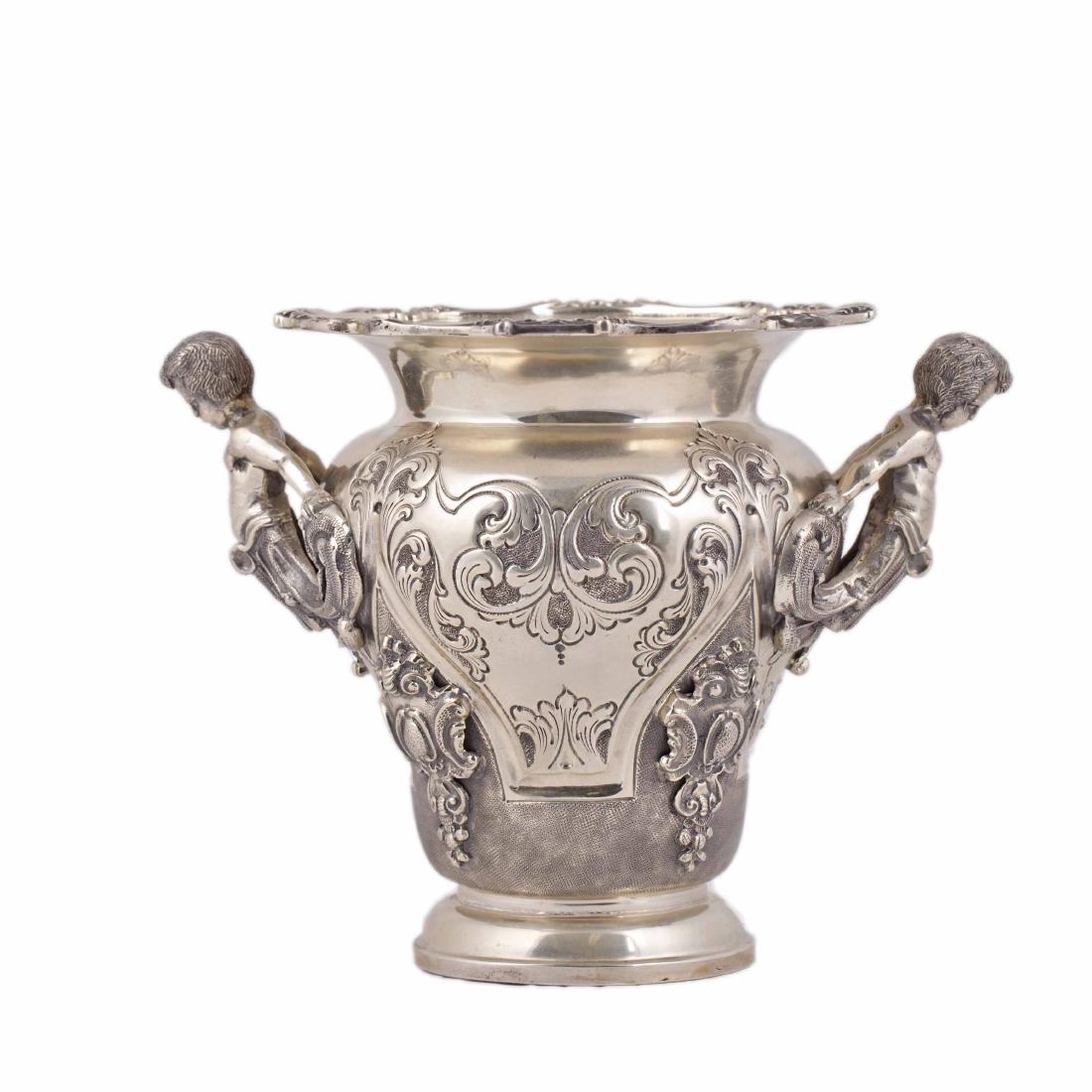 Italian silver flower pot — image 1