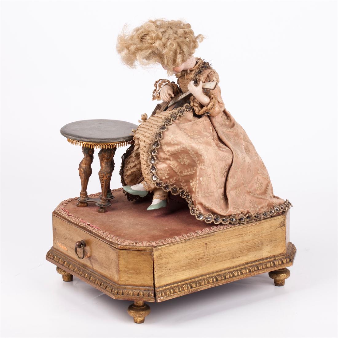 Antique music doll playing on Guitar on stand — image 3