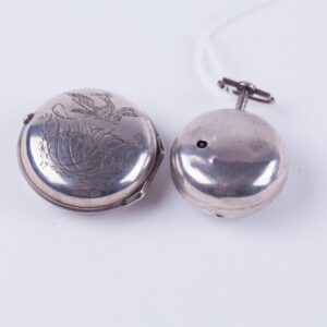 A Silver Pair case watch with key, — image 2