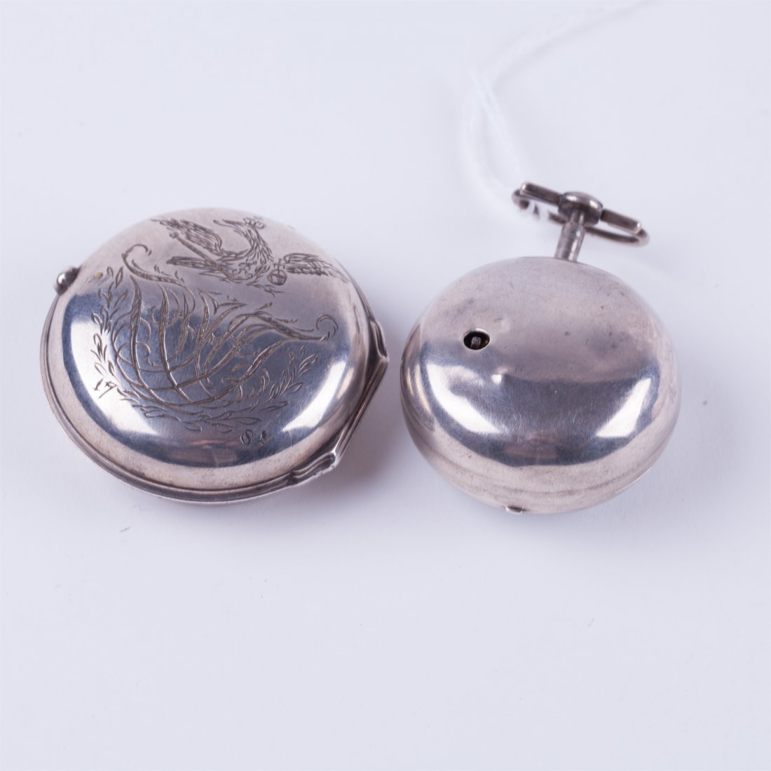 A Silver Pair case watch with key, — image 2