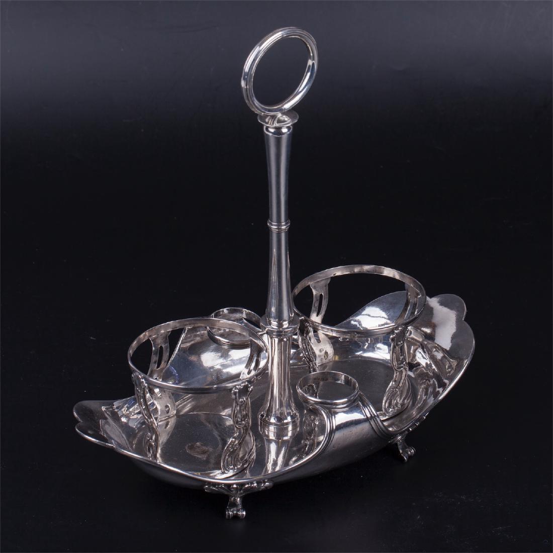 Antique French silver cruet stand, Pierre Guery — image 2