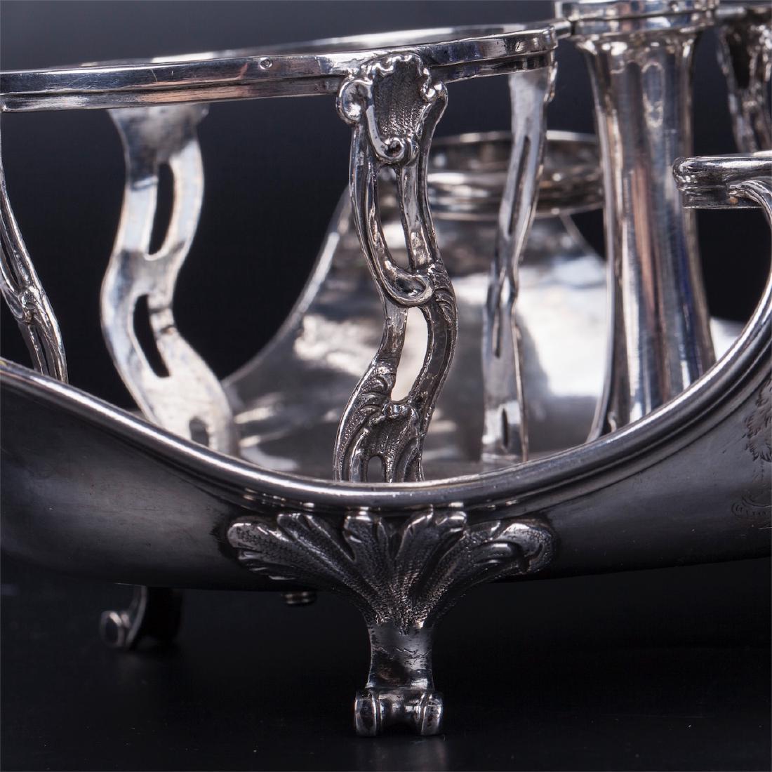 Antique French silver cruet stand, Pierre Guery — image 3