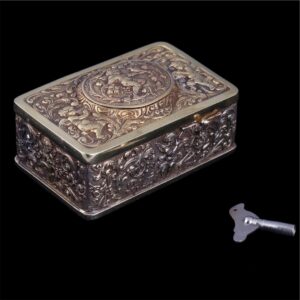 Antique music box with singing bird — image 1
