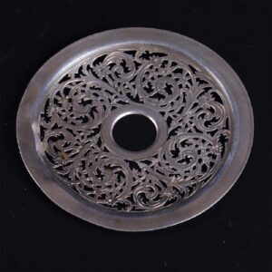 Glass ice bucket, caviar cooler, with silver rim and — image 5