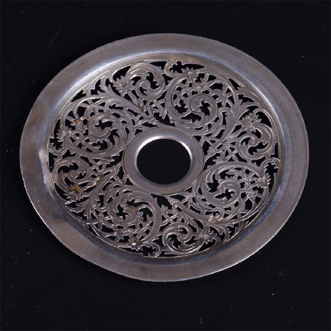 Glass ice bucket, caviar cooler, with silver rim and — image 5