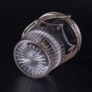Glass ice bucket, caviar cooler, with silver rim and — image 7