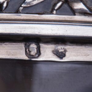 Glass ice bucket, caviar cooler, with silver rim and — image 9