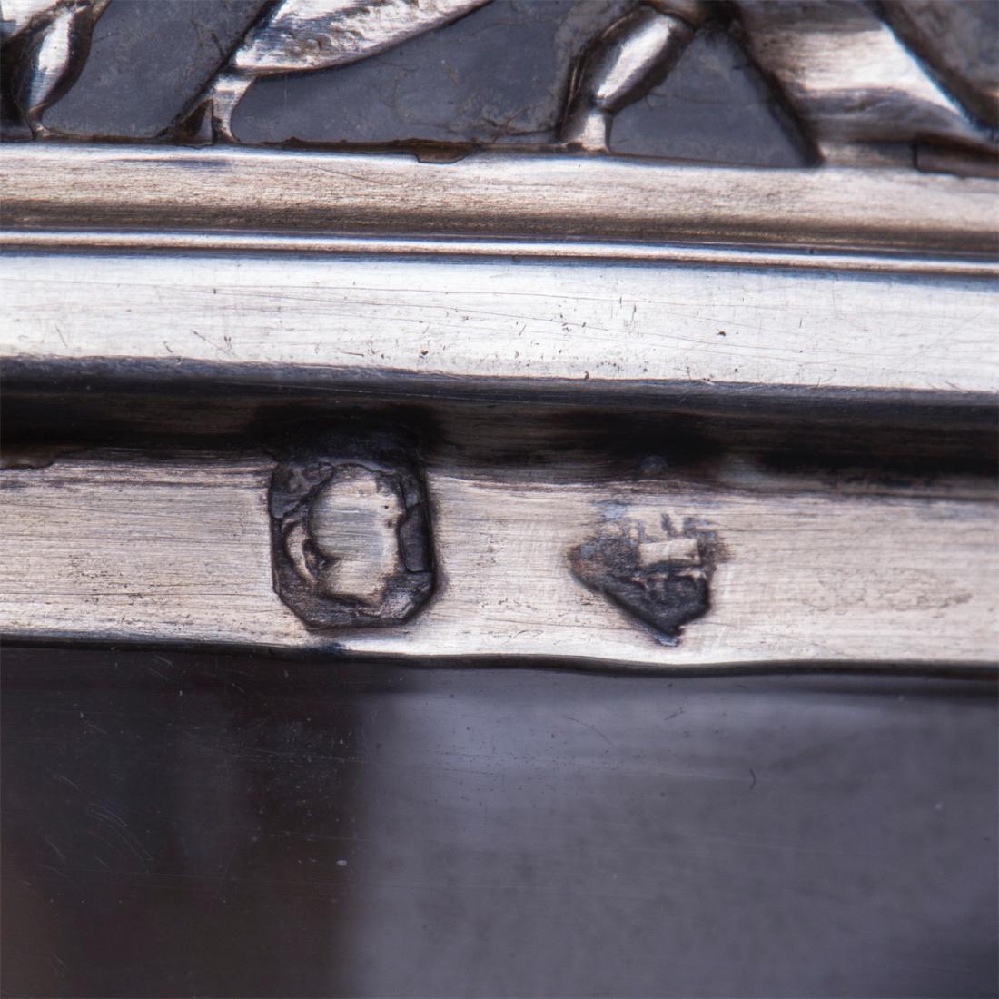 Glass ice bucket, caviar cooler, with silver rim and — image 9
