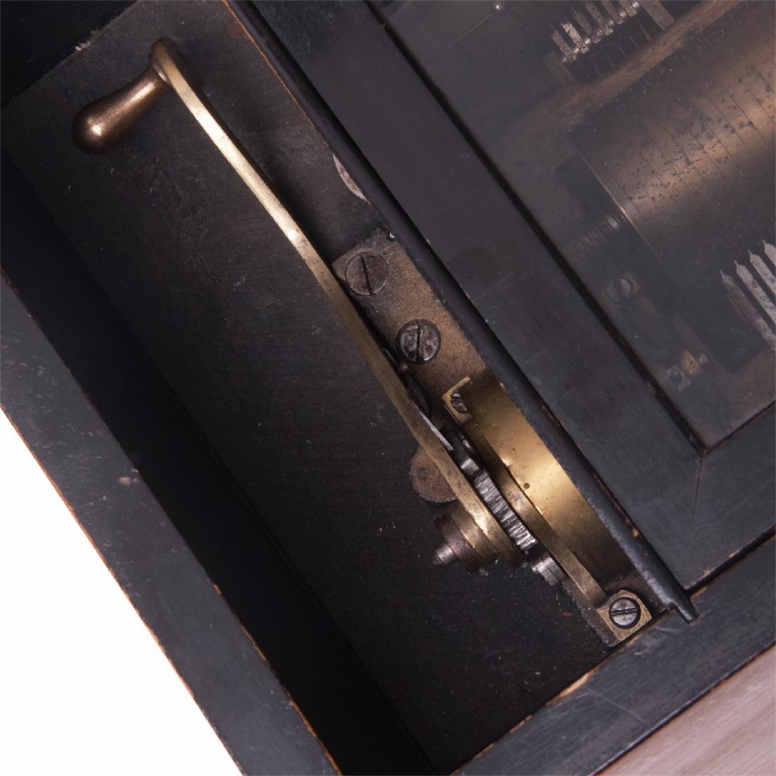 Antique Swiss music box with drum and 5 bells — image 5