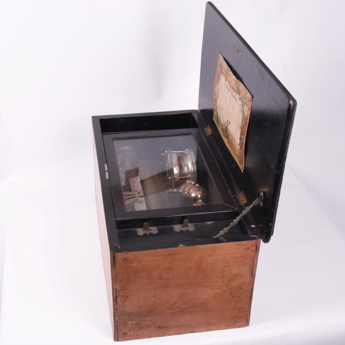 Antique Swiss music box with drum and 5 bells — image 7