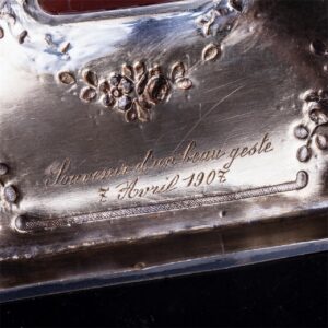Silver mounted glass jewelry box with cornelian stone — image 5