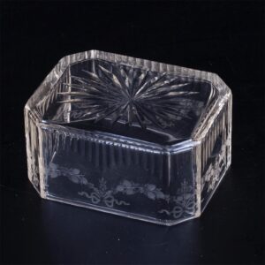 Silver mounted glass jewelry box with cornelian stone — image 6