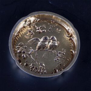 Antique French glass box with a silver top cover — image 3