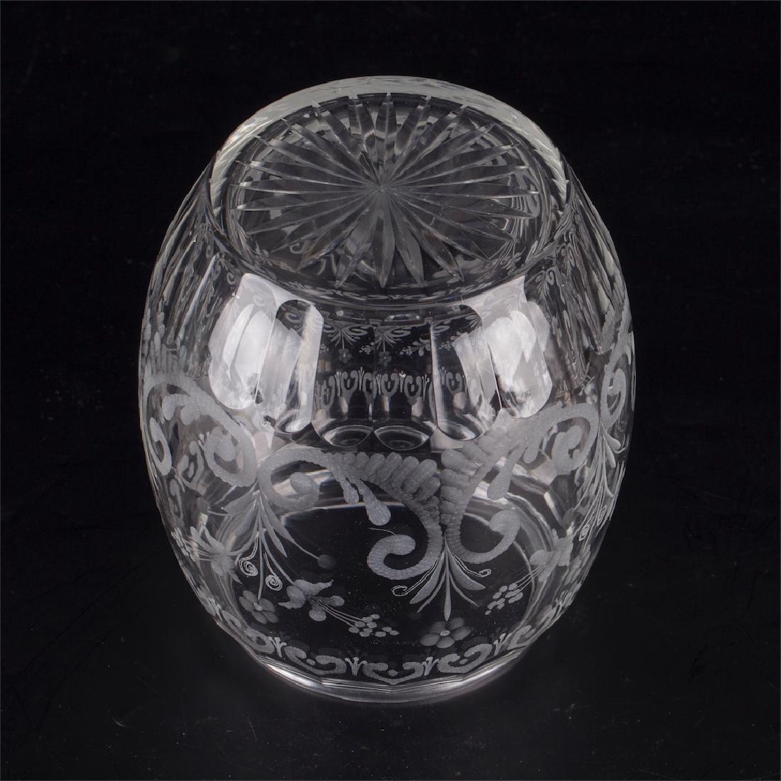 Antique French glass box with a silver top cover — image 4