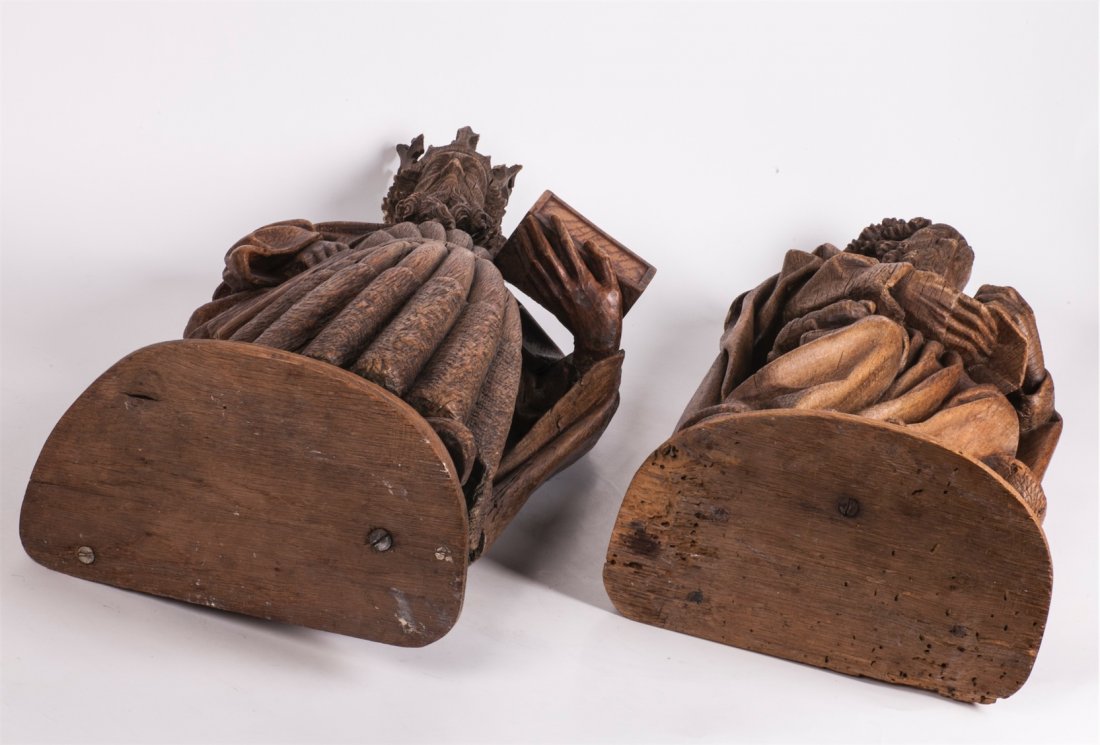 Antique German master oak wood carvings — image 7