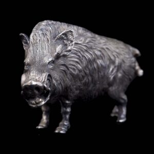 Antique silver figure of wild boar — image 2