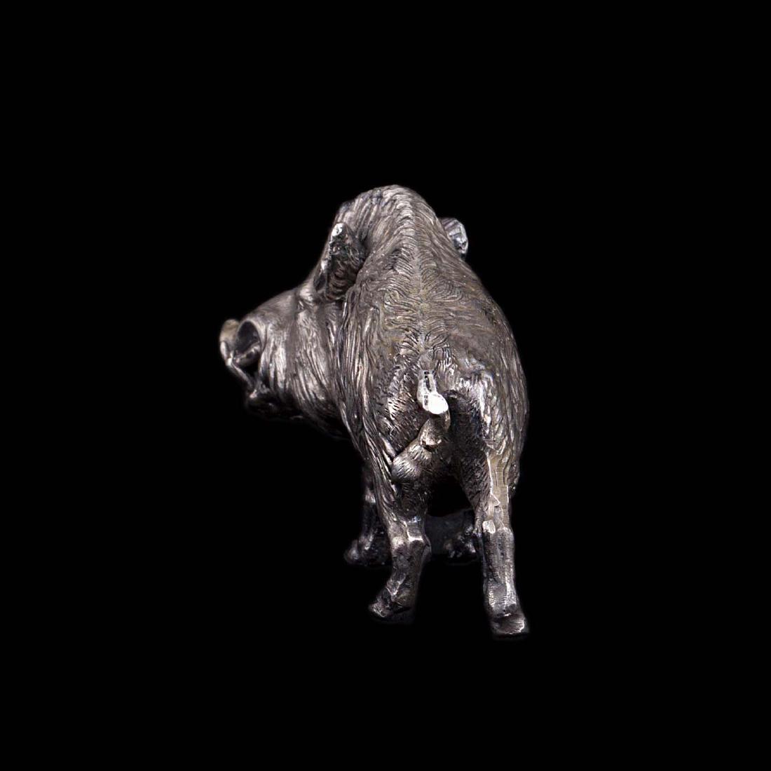 Antique silver figure of wild boar — image 5