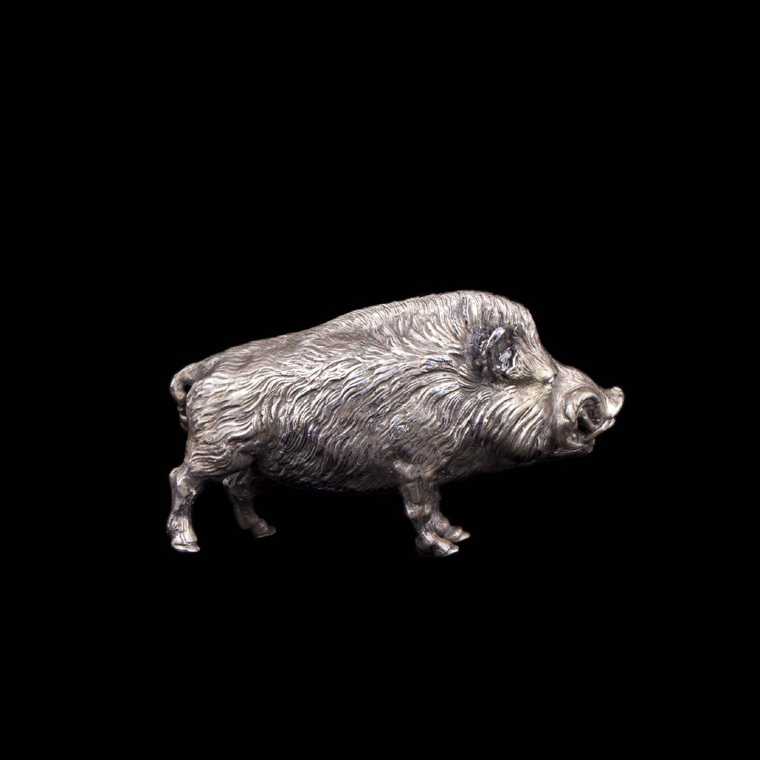 Antique silver figure of wild boar — image 6