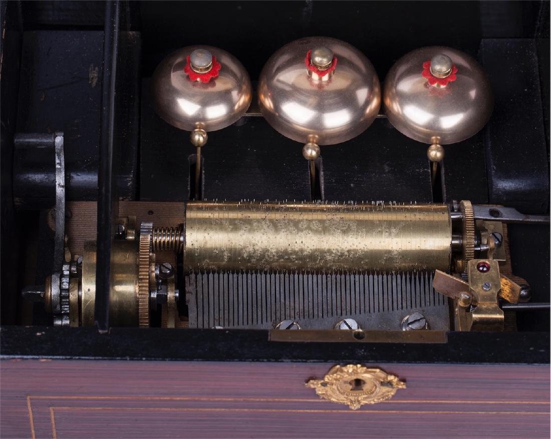 Antique music box with the bells — image 3