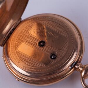 Open face gold pocket watch. — image 5