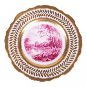 Antique porcelain plate with view of the lake — image 1