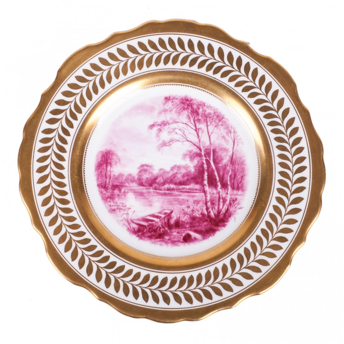 Antique porcelain plate with view of the lake — image 1