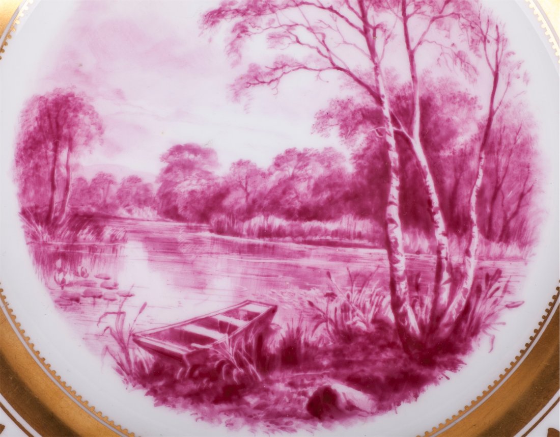 Antique porcelain plate with view of the lake — image 2