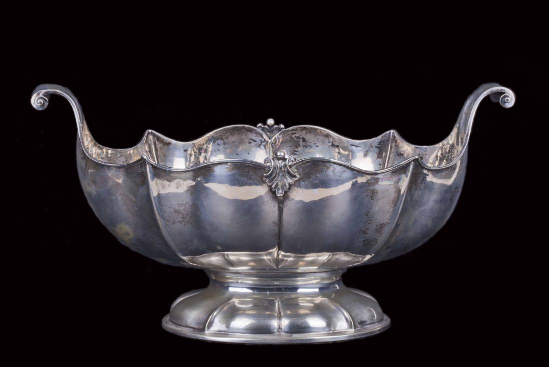 Huge antique silver fruit bowl — image 1