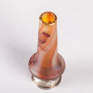 Antique French Daum Nancy vase with cast silver base — image 4