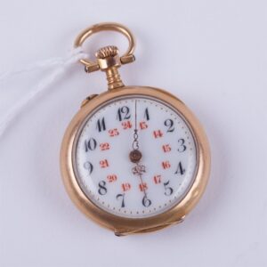 Open face gold pocket watch. — image 1
