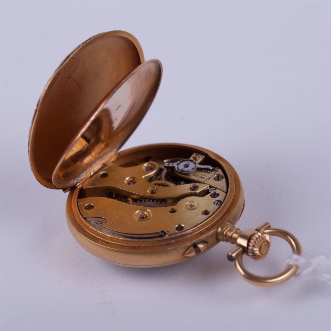 Open face gold pocket watch. — image 4