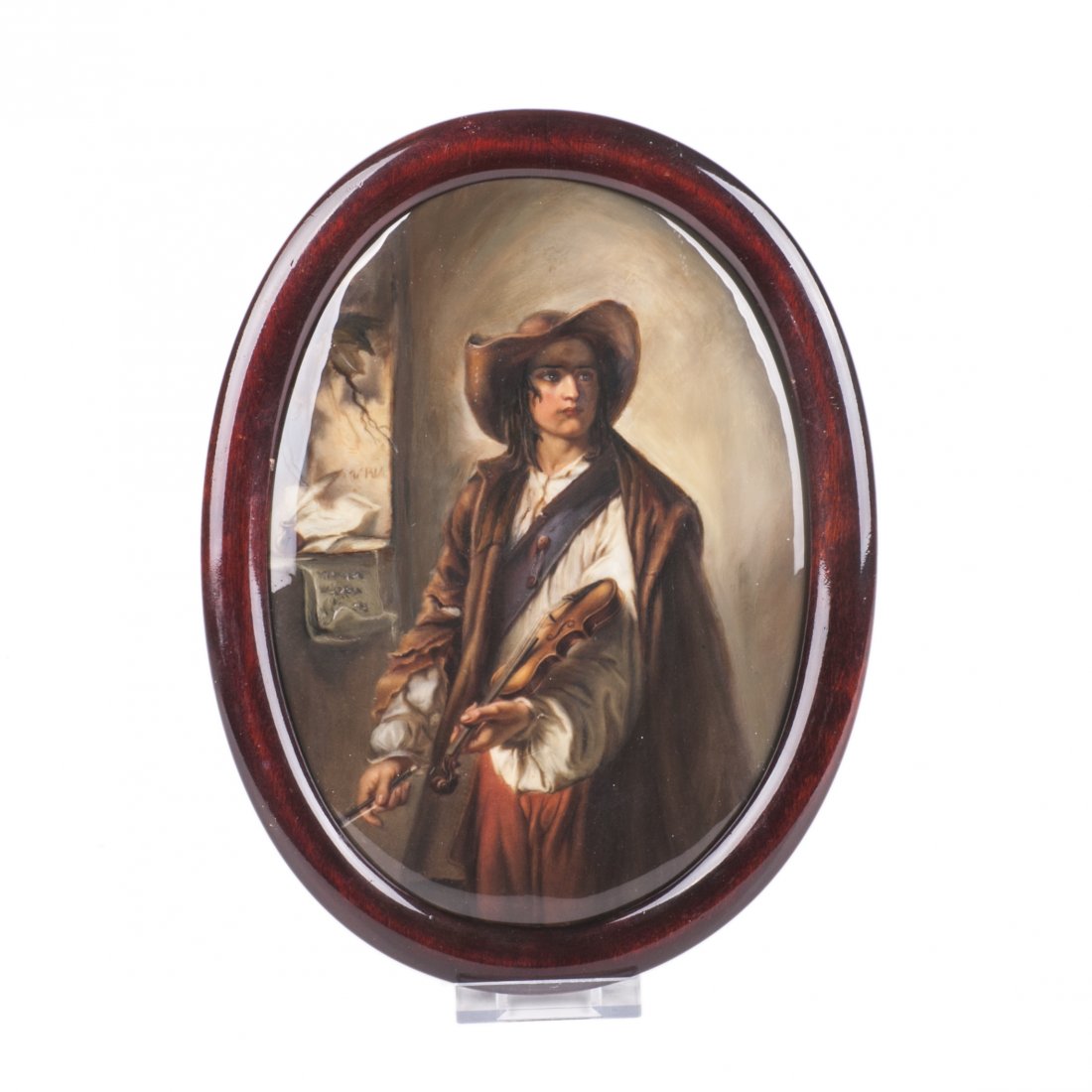 Plaque with a portrait of the violinist in a wooden — image 1