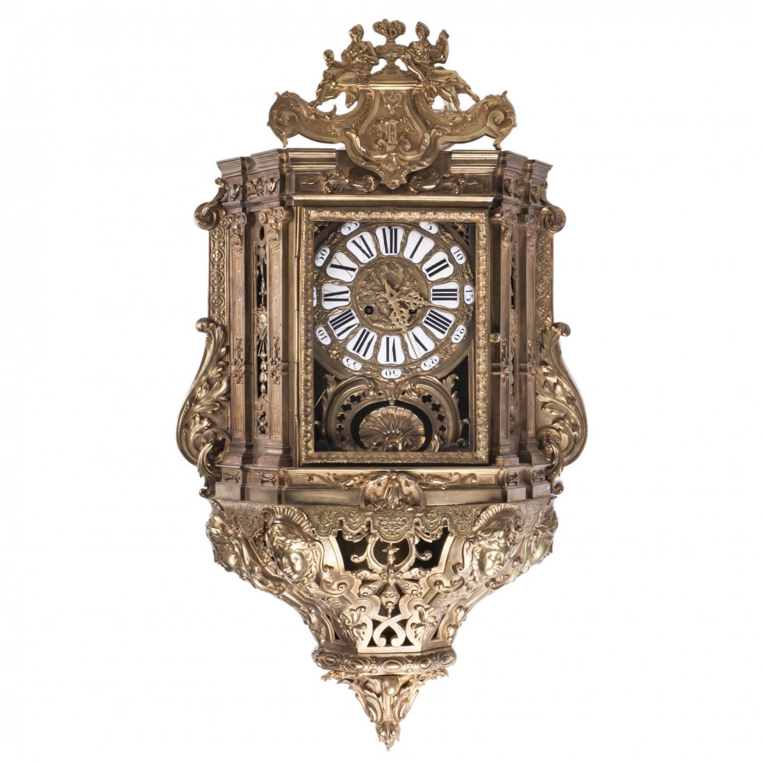 Antique huge beautiful bronze wall clock — image 1