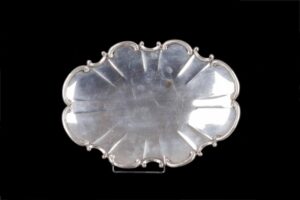 Italian massive silver fruit bowl with a tray — image 2