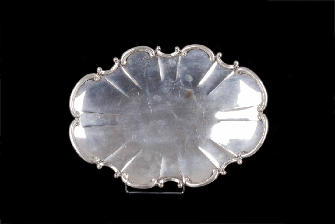 Italian massive silver fruit bowl with a tray — image 2