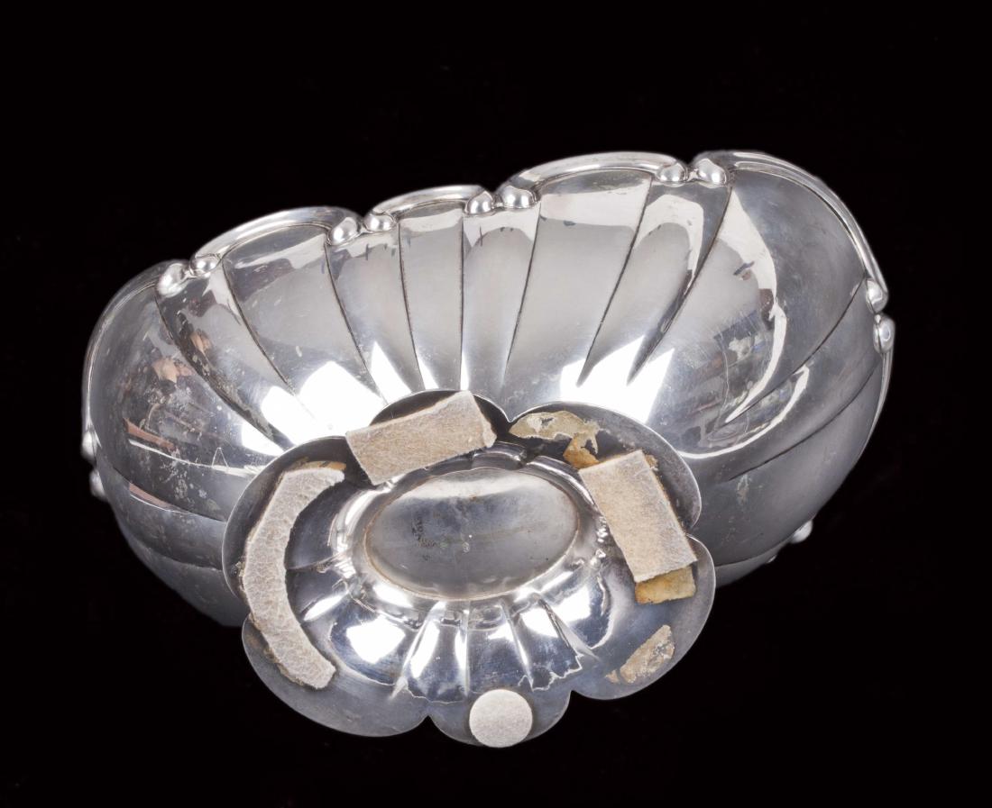Italian massive silver fruit bowl with a tray — image 7