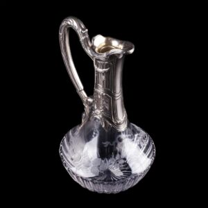 Antique crystal decanter with silver inserts — image 2