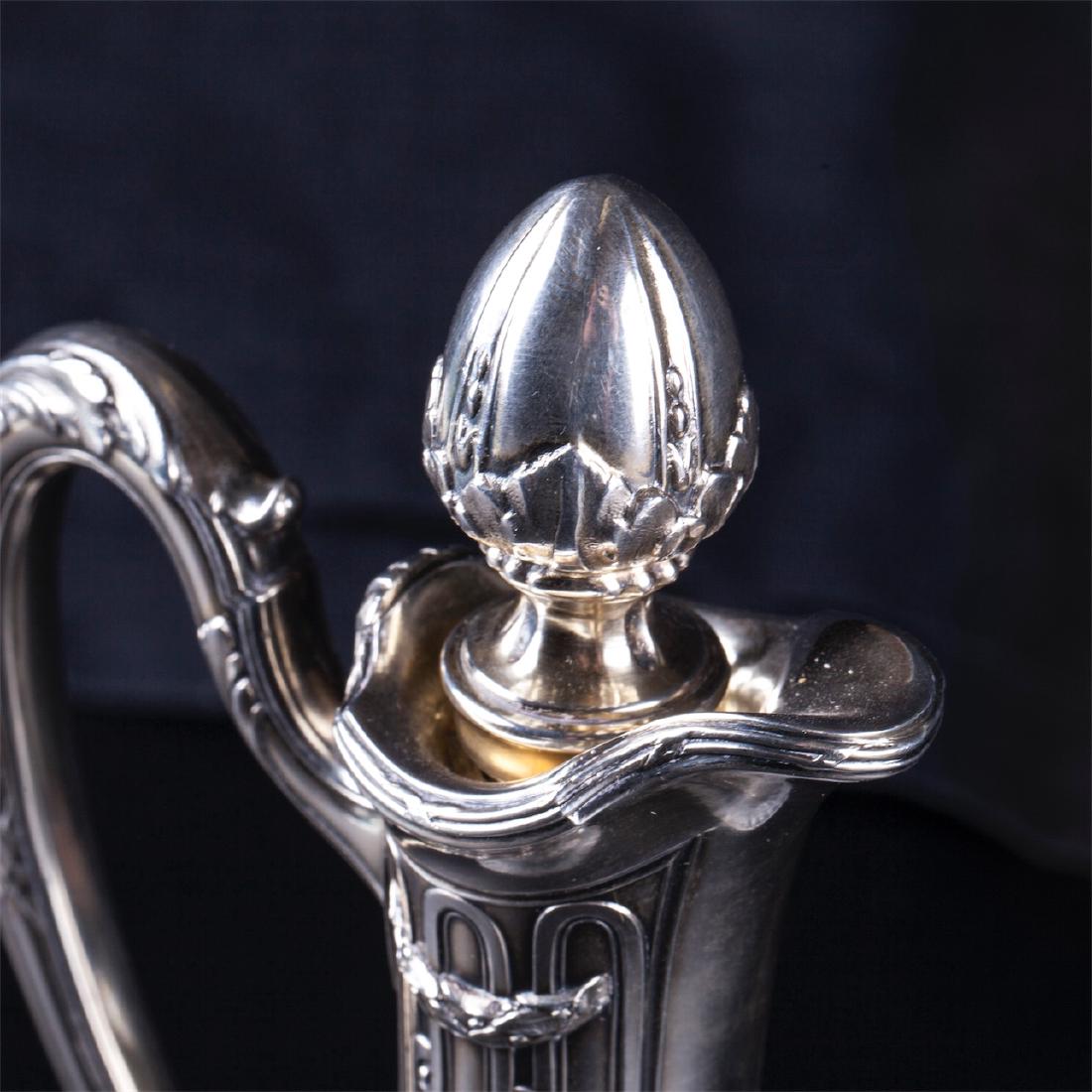 Antique crystal decanter with silver inserts — image 3