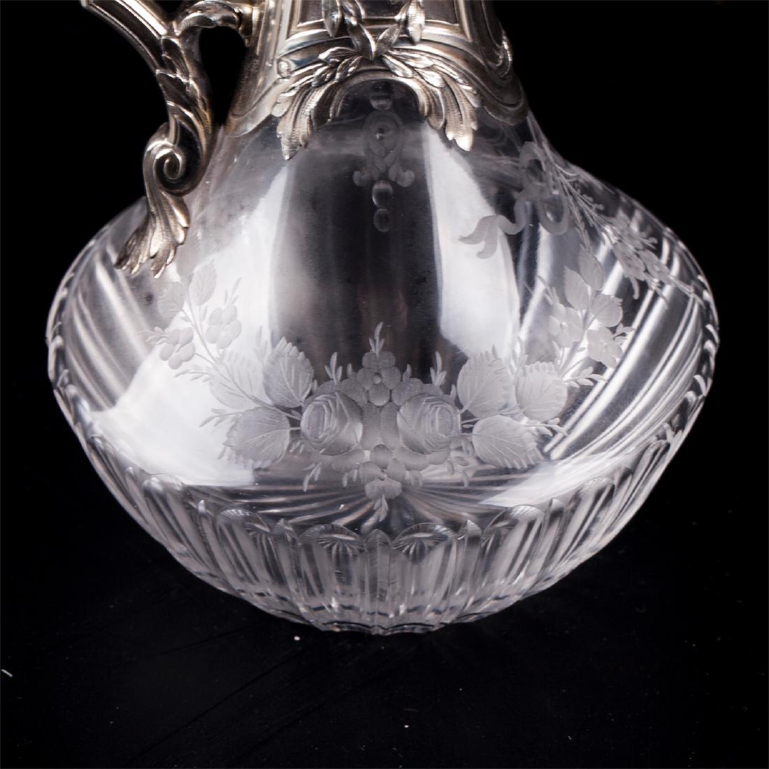 Antique crystal decanter with silver inserts — image 4