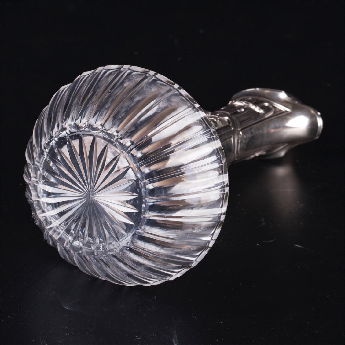 Antique crystal decanter with silver inserts — image 5