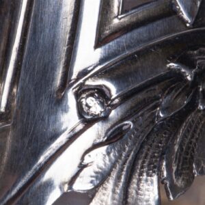 Antique crystal decanter with silver inserts — image 6