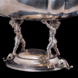 Massive Italian silver centerpiece on putti legs — image 3