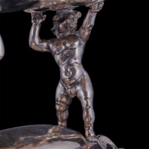 Massive Italian silver centerpiece on putti legs — image 4