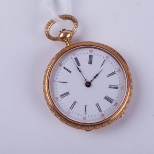 Open face gold pocket watch. — image 1